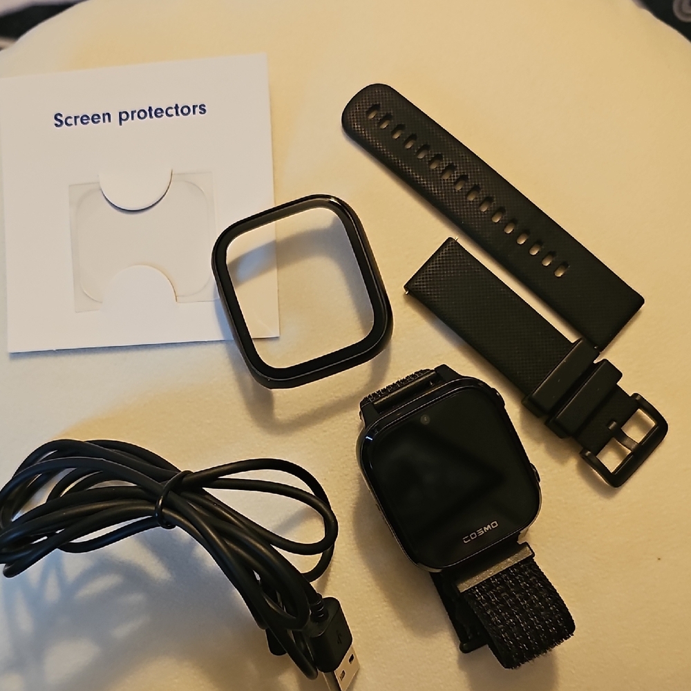 Cosmo Kids Black Kids' Smartwatch with Extra Strap & Accessories